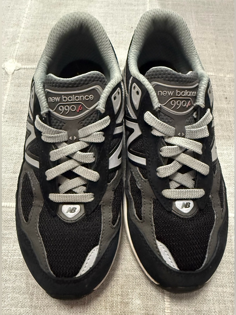 New Balance 990v6 Fuel Cell PS Boys Shoe Size 3Y /4.5 Women  Black PC990BK6